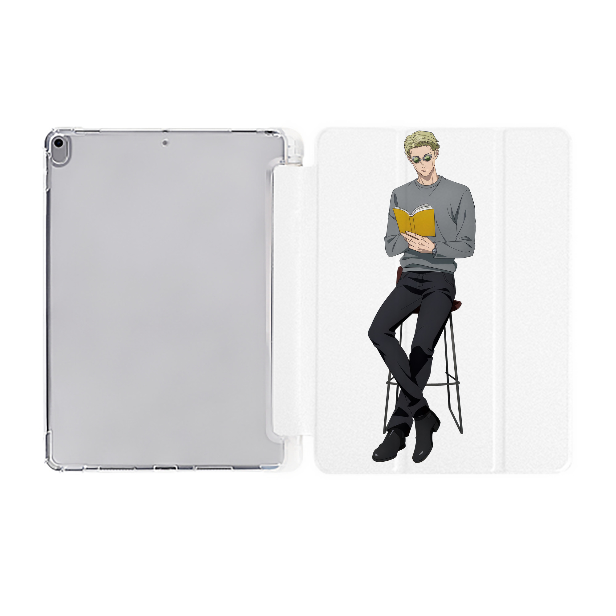 （画像用） 呪術廻戦 Jujutsu Kaisen IPad ケース ペン収納付き 三つ折りスタンド PUレザー×シリコン 対応機種9.5/10.5/10.9インチ
